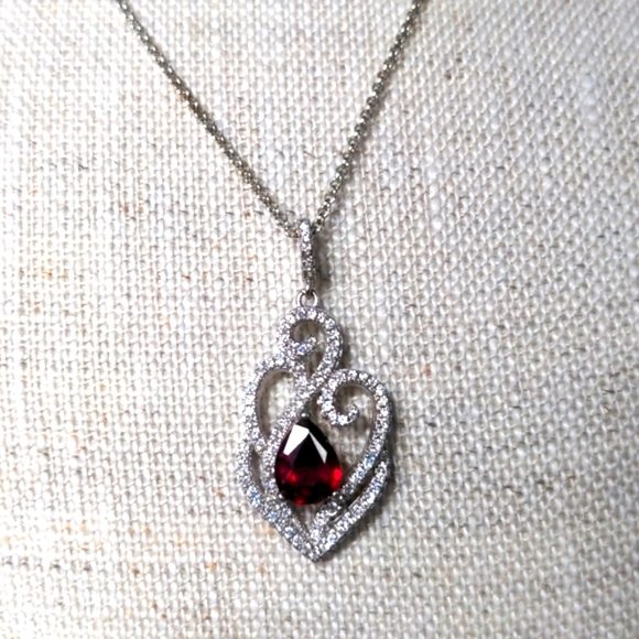 Ruby SterlingCZ pendant. New handcrafted.20